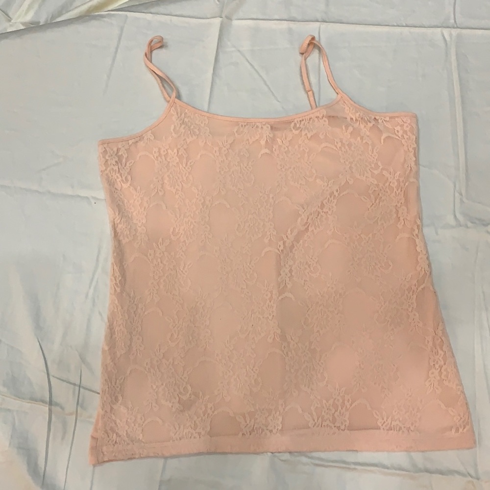 Peach lace front camisole